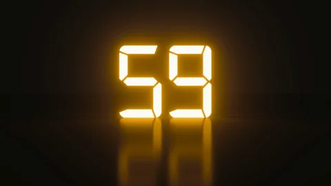 Stylish glowing countdown seconds with reflection for analog style presentation Video stock 104594094