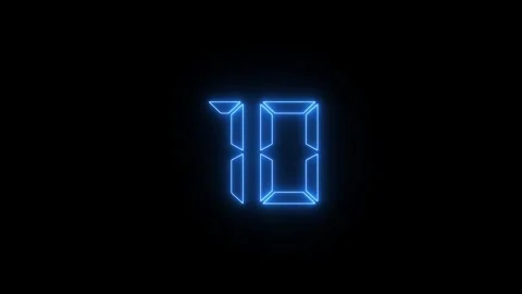 Stylish Glowing Digital Number Ten Display Art Stock Footage 331567229