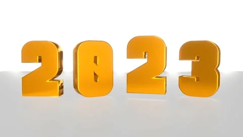 Stylish Gold 3D 2023 Text Bouncing on White Gradient Background Vidéo 227295584