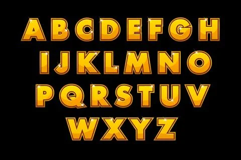 Stylish gold alphabet vector Stock Illustration