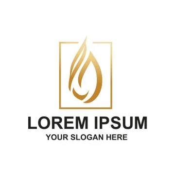 Stylish gold drop logo Stock Illustration