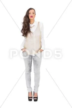 Stylish gorgeous woman posing Stock Photos