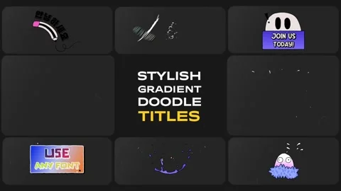 Stylish Gradient Doodle Titles for After Effects After Effects素材