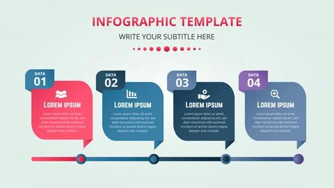 Stylish gradient infographic banner template Stock Illustration