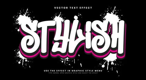 Stylish graffiti Style 3d Editable Text Effect 스톡 일러스트