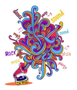 Stylish gramophone Stock Illustration