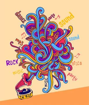 Stylish gramophone Stock Illustration