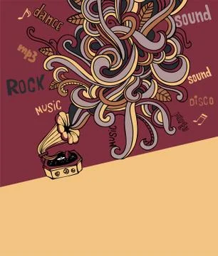 Stylish gramophone Stock Illustration