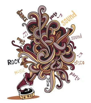 Stylish gramophone Stock Illustration