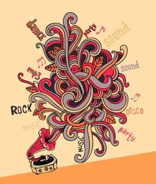 Stylish gramophone Stock Illustration