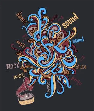 Stylish gramophone Stock Illustration