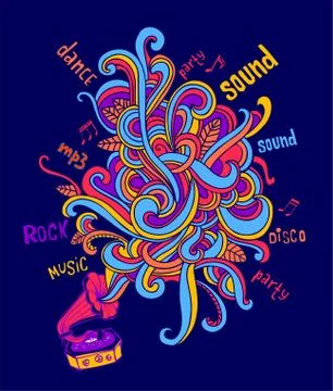 Stylish gramophone Stock Illustration