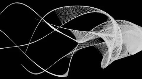 Stylish graphic background of abstract flowing white lines (FULL HD) Stock-Footage 65394921