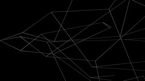 Stylish graphic background of growing abstract line structure - on black (4K) Stock Footage 115700997