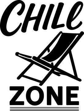A stylish graphic design featuring a deck chair with the words chile zone. Stock Illustration