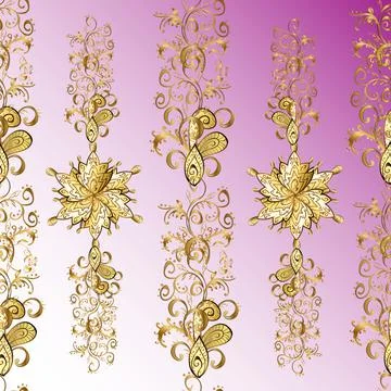 Stylish graphic pattern. Wallpaper baroque, damask. Golden elements on colors. S Stock Illustration