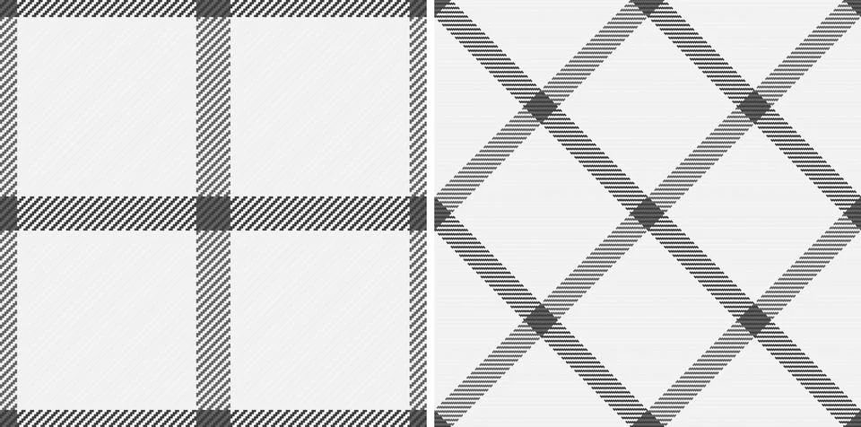 Stylish grayscale plaid patterns, perfect for textile designs, fashion, home  Ilustração Stock