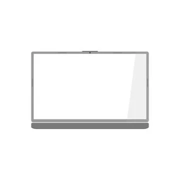 Stylish grey laptop. Main view from the front. Flat vector illustration Stock Illustration