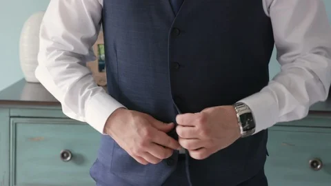 Stylish Groom Getting Ready for Wedding Ceremony Vídeo Stock 94237332