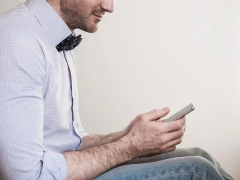 Stylish guy in a bow tie Stock Photos