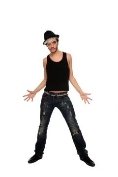 Stylish guy with a hat Stock Photos