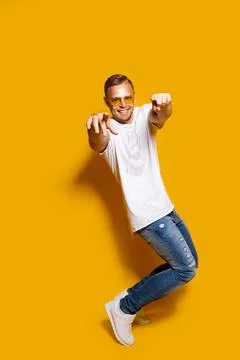 Stylish guy pointing at camera Stock Photos