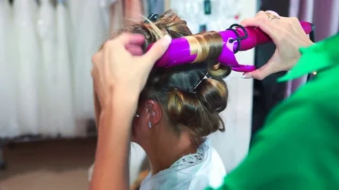 Stylish hairstyle  Stock Footage 76857842
