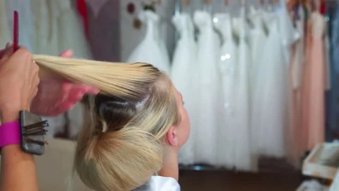 Stylish hairstyle  Video stock 76858606
