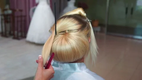 Stylish hairstyle  Stock Footage 76858776