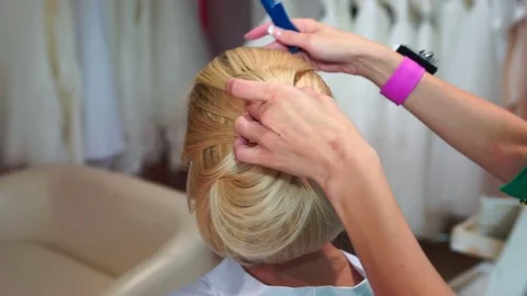 Stylish hairstyle  Video stock 76858894