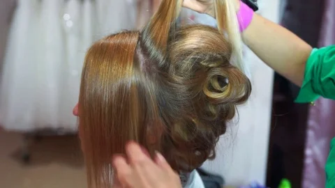Stylish hairstyle  Video stock 76858963