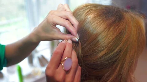 Stylish hairstyle  Video stock 76860945