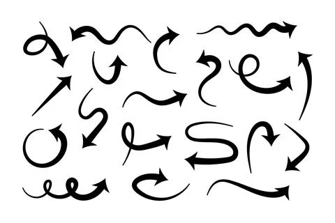 Stylish hand drawn arrows. Stock Illustration
