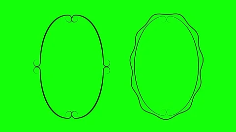 Stylish Hand Drawn Border Frame on Green Background 05 Stock Footage 318298556