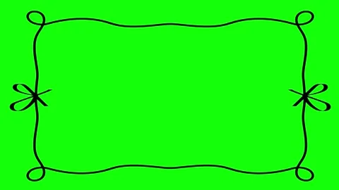 Stylish Hand Drawn Border Frame Wiggling on Green Background 01 Stock Footage 318298576
