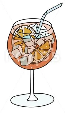 Illustration Aperol Spritz Cocktail