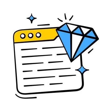 A stylish hand drawn icon representing premium feature quality Stock Illustration