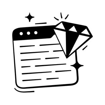 A stylish hand drawn icon representing premium feature quality Illustrazione stock