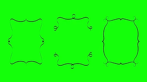 Stylish Hand Drawn Outline Border Frames 04 Stock Footage 318298586
