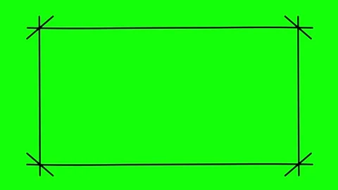 Stylish Hand Drawn Outline Border Frame Wiggling on Green Background 02 Stock Footage 318298606