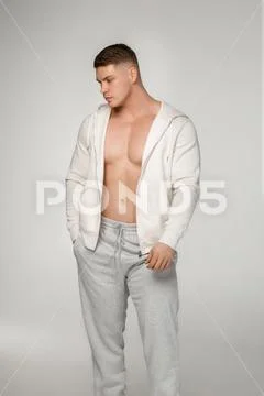 Stylish handsome european young man with short haircut Stock Photos