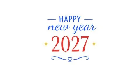 Stylish Happy New Year Text Design 2027 Stock Illustration