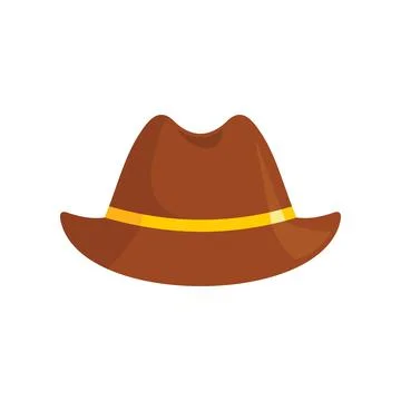 Stylish Hat icon in flat style Stock Illustration