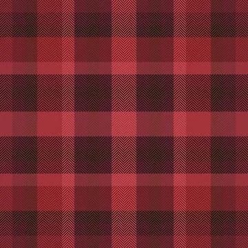 Stylish herringbone and plaid textile pattern in rich burgundy and deep red h Stock Illustration