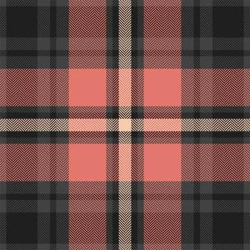 Stylish herringbone plaid pattern in coral, black, and beige.  Perfect for .. 스톡 일러스트