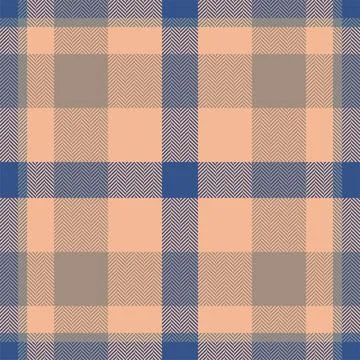 Stylish herringbone plaid pattern in muted peach, blue, and grey tones. Per.. Stock Illustration