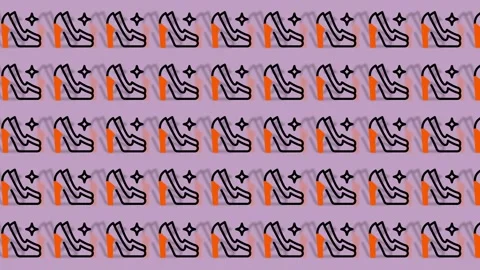 Stylish High Heel Shoes Pattern on Purple Background. Stock Footage 325391551
