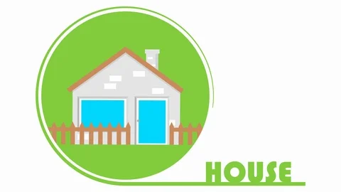 Stylish house motion 4k logo Stock Footage 124487192