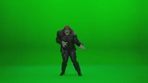 Stylish Humanoid Shark Dance on Chroma Key Stock Footage 324553181