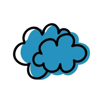 Stylish icon with two clouds Stock Illustration
